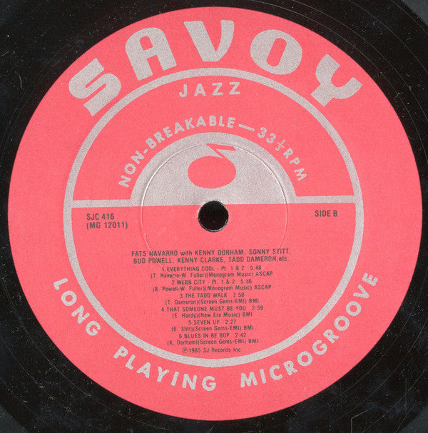 Fats Navarro : Fats Bud-Klook-Sonny-Kinney (Memorial Album Number One) (LP, Album, Mono, RE, RM)