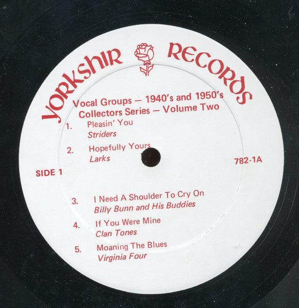 Various : Vocal Groups 1940’s And 1950’s Collectors Series: Volume Two (LP, Comp, Mono)
