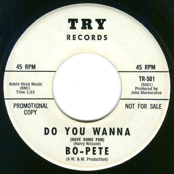 Bo-Pete : Do You Wanna (Have Some Fun) / Groovy Little Suzie (7", Promo)