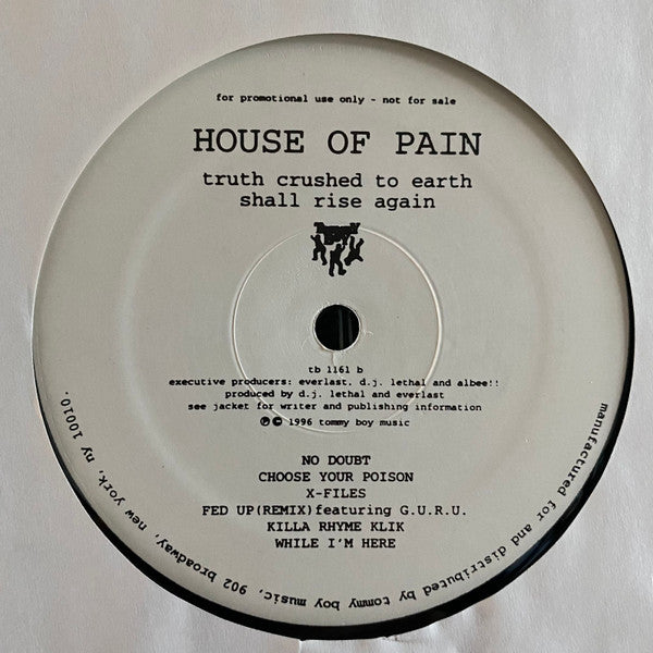House Of Pain : Truth Crushed To Earth Shall Rise Again (LP, Album, Promo)