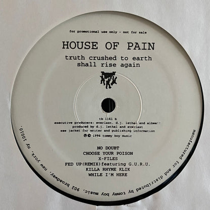 House Of Pain : Truth Crushed To Earth Shall Rise Again (LP, Album, Promo)
