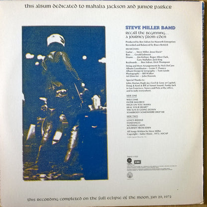 Steve Miller Band : Recall The Beginning...A Journey From Eden (LP, Album, Win)