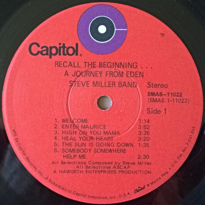 Steve Miller Band : Recall The Beginning...A Journey From Eden (LP, Album, Win)