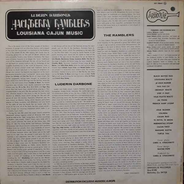 Hackberry Ramblers : Louisiana Cajun Music (LP, Album, RE)