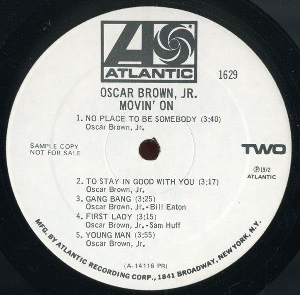 Oscar Brown Jr. : Movin' On (LP, Mono, Promo, PR)