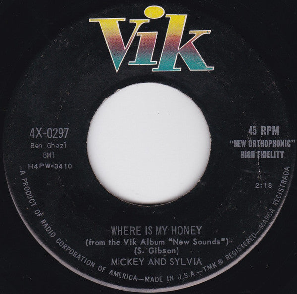 Mickey & Sylvia : There'll Be No Backin' Out / Where Is My Honey (7", Single, Ind)