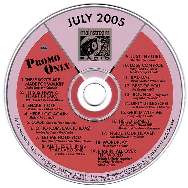 Various : Promo Only Mainstream Radio: July 05 (CD, Comp, Promo)