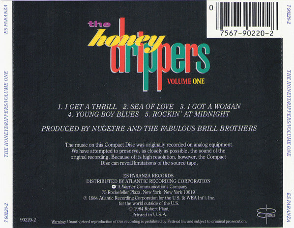 The Honeydrippers : Volume One (CD, EP, RE)