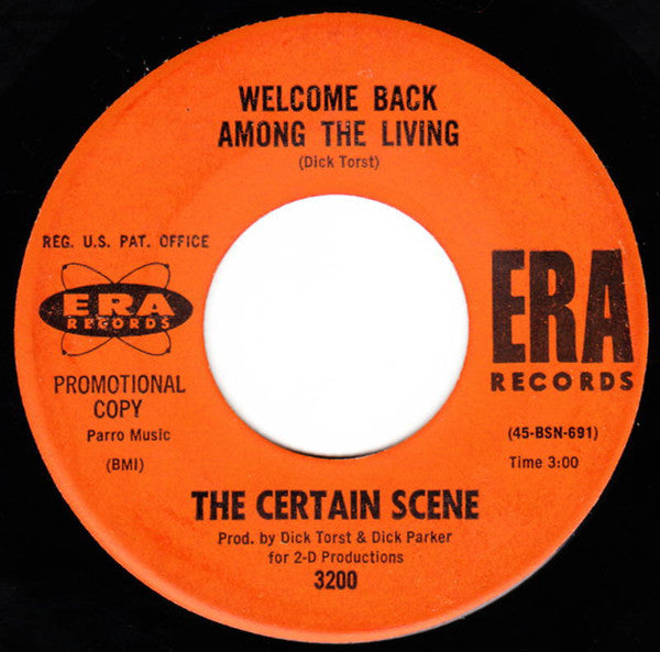 The Certain Scene : Welcome Back Among The Living (7", Single, Promo)