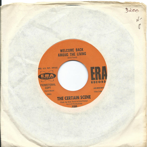 The Certain Scene : Welcome Back Among The Living (7", Single, Promo)