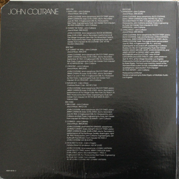 John Coltrane : The Best Of John Coltrane - His Greatest Years, Vol. 3 (2xLP, Comp)