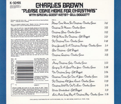 Charles Brown With Special Guest Artist Bill Doggett : Please Come Home For Christmas (CD, Album, RE)