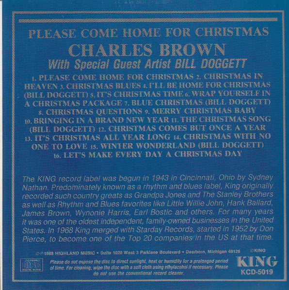 Charles Brown With Special Guest Artist Bill Doggett : Please Come Home For Christmas (CD, Album, RE)