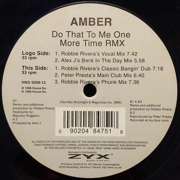 Amber : Do That To Me One More Time RMX (12", Ltd)
