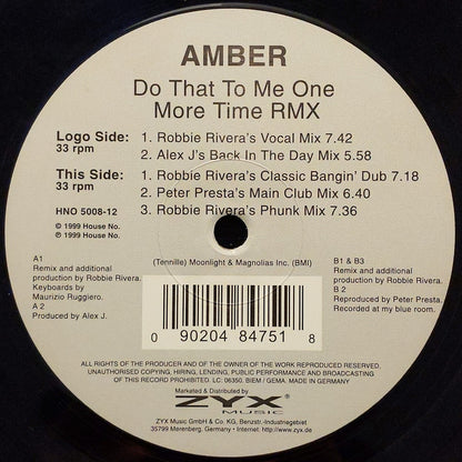 Amber : Do That To Me One More Time RMX (12", Ltd)
