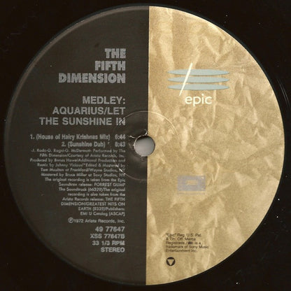 The Fifth Dimension : Medley: Aquarius / Let The Sunshine In (12", Single)