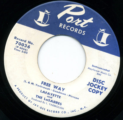 Lafayette & The Lasabres : Free Way / Cure For Love (7", Single, Promo, DJ)