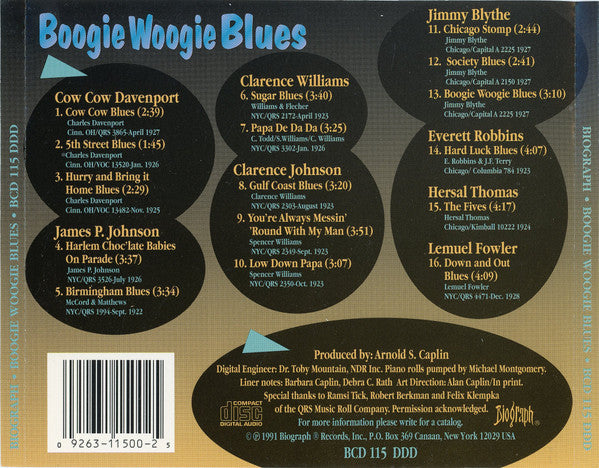 Various : Boogie Woogie Blues (CD, Comp)