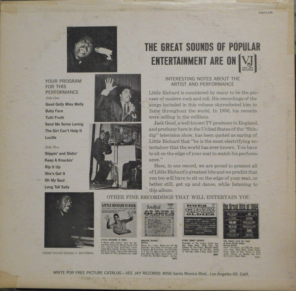 Little Richard : The Most Dynamic Entertainer Of The Generation : His Greatest Hits (LP, Album, Mono)