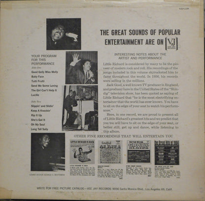 Little Richard : The Most Dynamic Entertainer Of The Generation : His Greatest Hits (LP, Album, Mono)