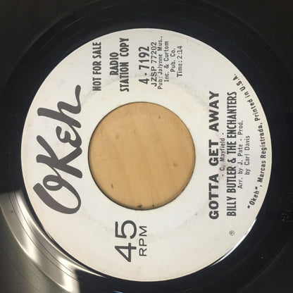 Billy Butler & The Chanters : I'm Just A Man / Gotta Get Away (7", Promo)