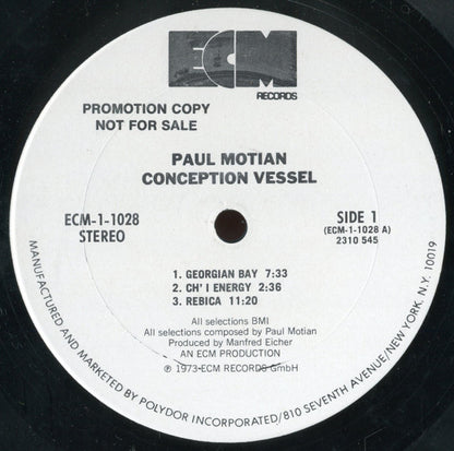 Paul Motian : Conception Vessel (LP, Album, Promo)