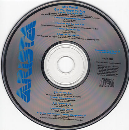 Milli Vanilli : Girl You Know It's True (CD, Album)