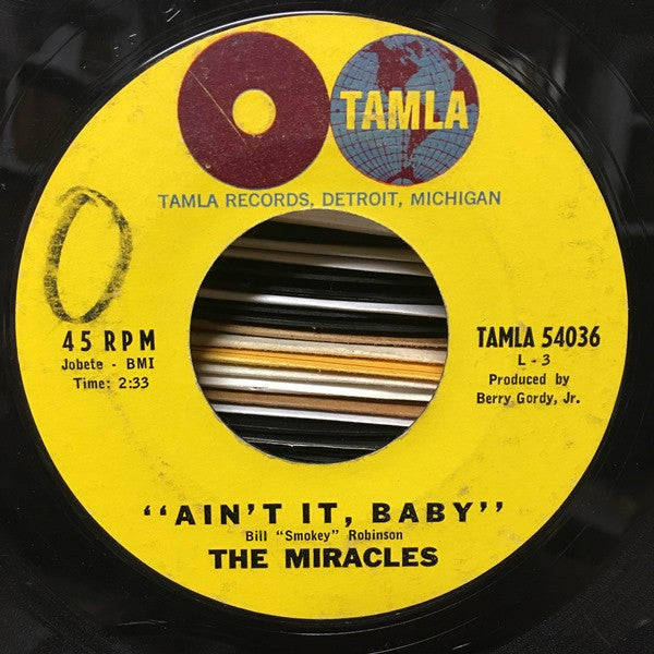 The Miracles : Ain't It, Baby / The Only One I Love (7", Single, Mono, Styrene)