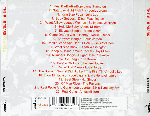 Various : The R & B Years Volume 2 (CDr, Comp)