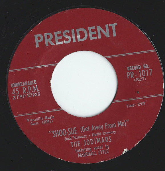 The Jodimars : Shoo-Sue (7", Single, Styrene)