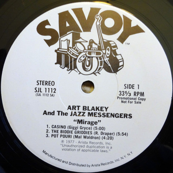 Art Blakey & The Jazz Messengers : Mirage (LP, Album, Promo, RE)