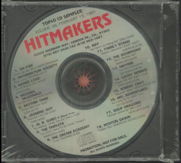 Various : Hitmakers Top 40 CD Sampler Volume 48 February 15, 1991 (CD, Promo, Smplr)