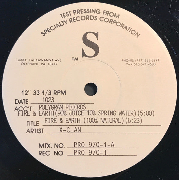 X-Clan : Fire & Earth (12", TP)