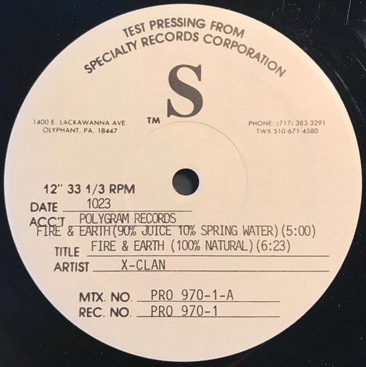 X-Clan : Fire & Earth (12", TP)