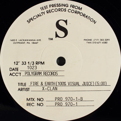 X-Clan : Fire & Earth (12", TP)
