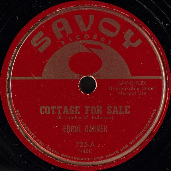 Erroll Garner : Cottage For Sale / I'm In The Mood For Love (10")