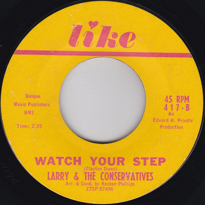Larry & The Conservatives : Can You Wobble / Watch Your Step (7", Single, Bri)