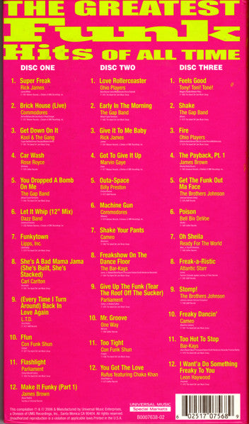 Various : The Greatest Funk Hits Of All Time (3xCD, Comp + Box)