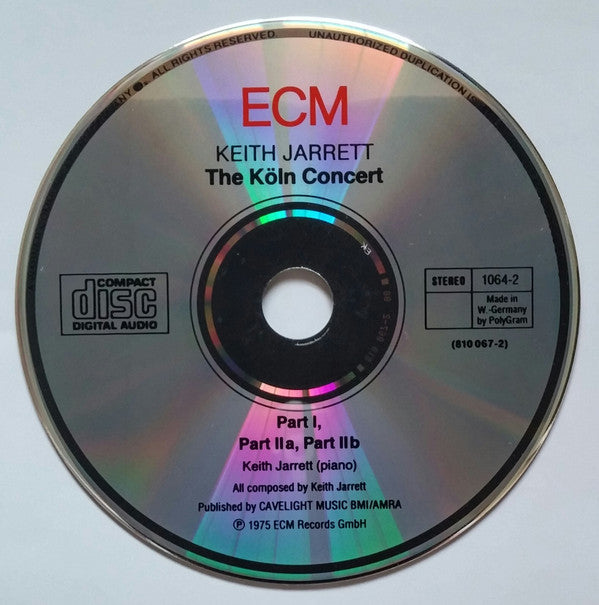 Keith Jarrett : The Köln Concert (CD, Album, RE)