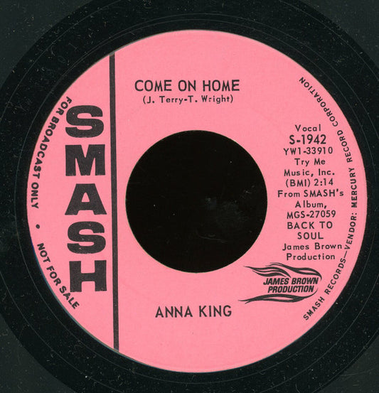 Anna King : Come On Home (7", Single, Promo)