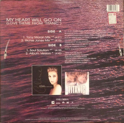 Céline Dion : My Heart Will Go On (Love Theme From 'Titanic') (Dance Mixes) (12", Single)