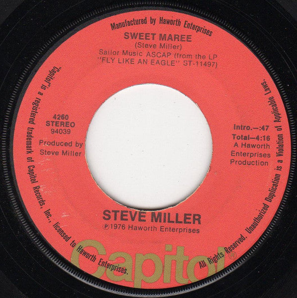 Steve Miller : Take The Money And Run (7", Single, Jac)