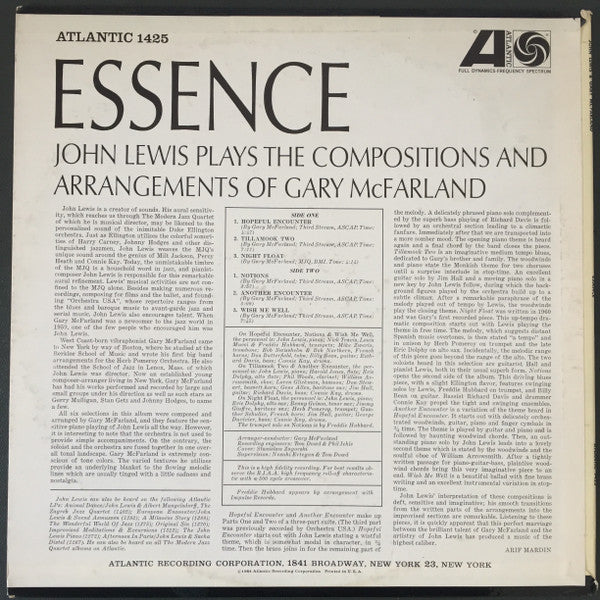 John Lewis (2) : Essence (LP, Album, Mono)
