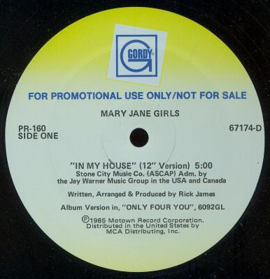 Mary Jane Girls : In My House (12", Promo)