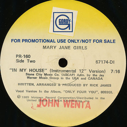 Mary Jane Girls : In My House (12", Promo)