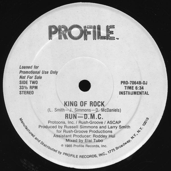 Run-DMC : King Of Rock (12", Promo)