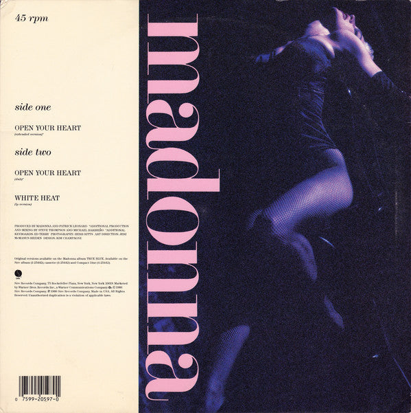 Madonna : Open Your Heart/White Heat (12", Maxi, All)