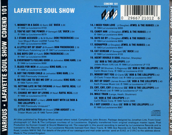 Various : Lafayette Soul Show (CD, Comp)