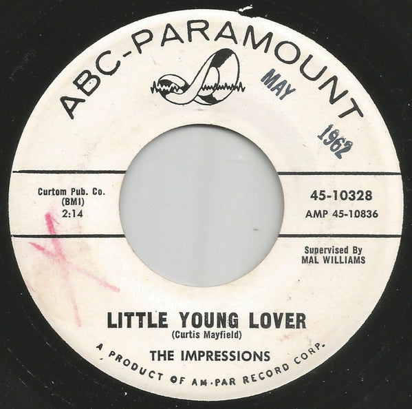 The Impressions : Little Young Lover / Never Let Me Go (7", Single, Promo)