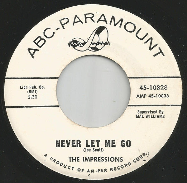 The Impressions : Little Young Lover / Never Let Me Go (7", Single, Promo)